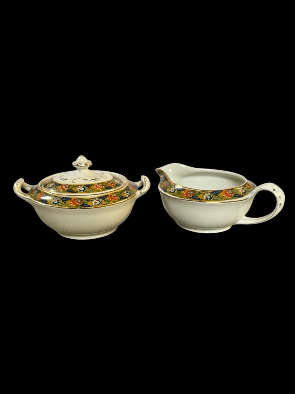 English porcelain sugar and creamer Alfred Meakin